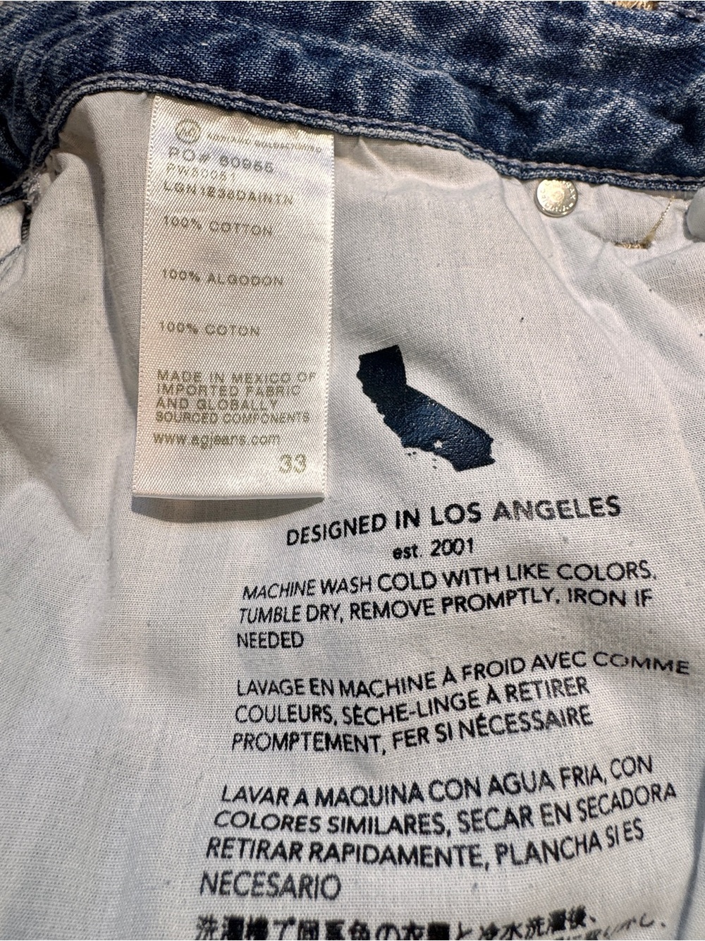 AG Adriano Goldschmied Ex Boyfriend Shorts Denim Mid_Rise Bermuda Women 33 NWT - Picture 6 of 6